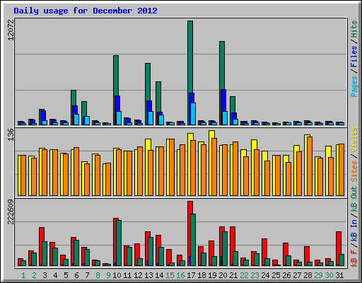 Daily usage for December 2012