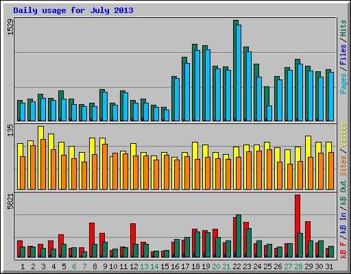 Daily usage for July 2013