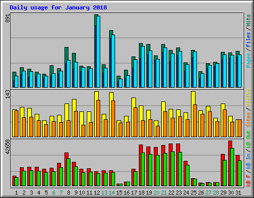 Daily usage for January 2018