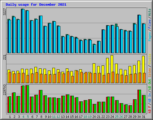 Daily usage for December 2021