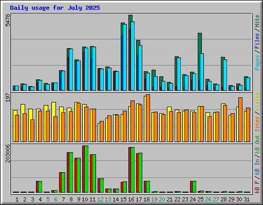 Daily usage for July 2025