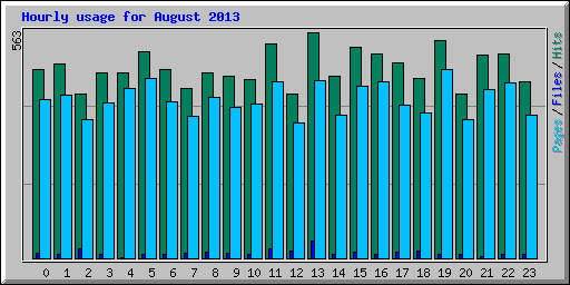 Hourly usage for August 2013