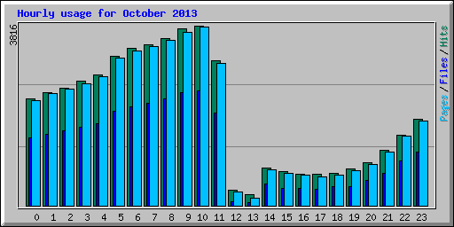 Hourly usage for October 2013