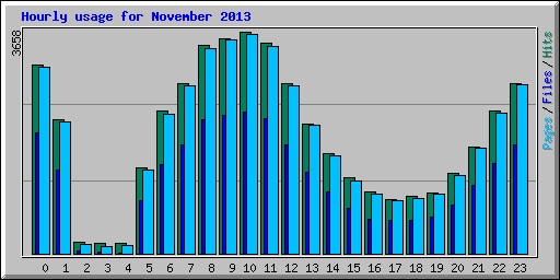 Hourly usage for November 2013