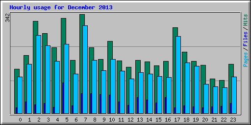 Hourly usage for December 2013