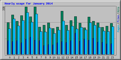 Hourly usage for January 2014