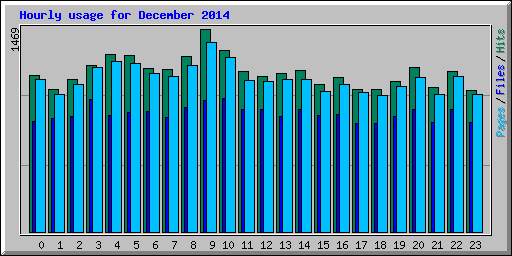 Hourly usage for December 2014