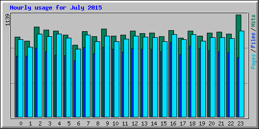 Hourly usage for July 2015