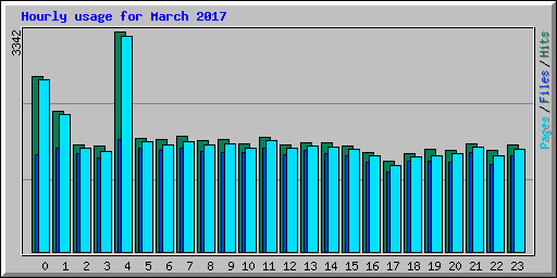 Hourly usage for March 2017
