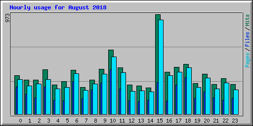 Hourly usage for August 2018