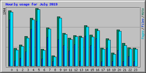 Hourly usage for July 2019