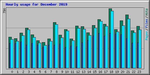 Hourly usage for December 2019