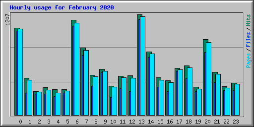 Hourly usage for February 2020