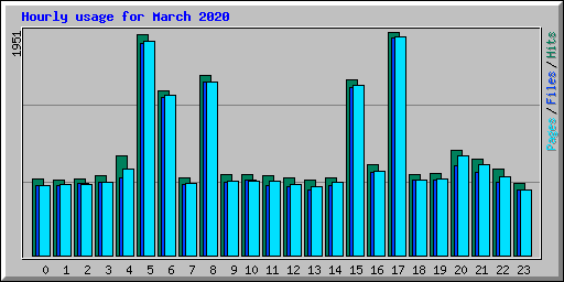 Hourly usage for March 2020