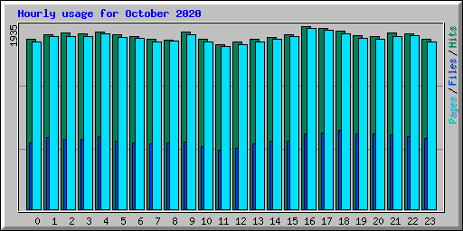 Hourly usage for October 2020