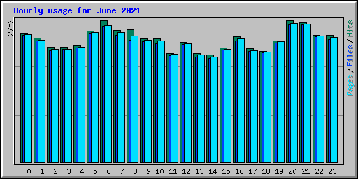 Hourly usage for June 2021