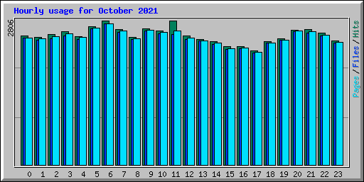 Hourly usage for October 2021