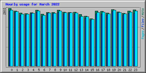 Hourly usage for March 2022