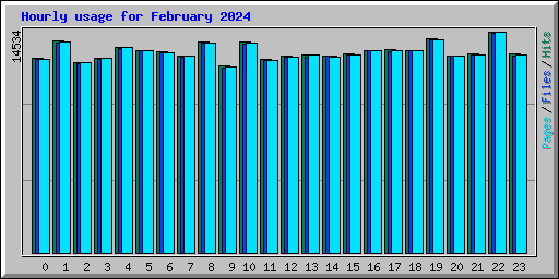 Hourly usage for February 2024