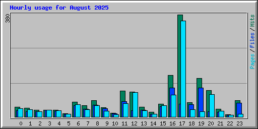 Hourly usage for August 2025